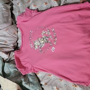 Girls foil unicorn tee